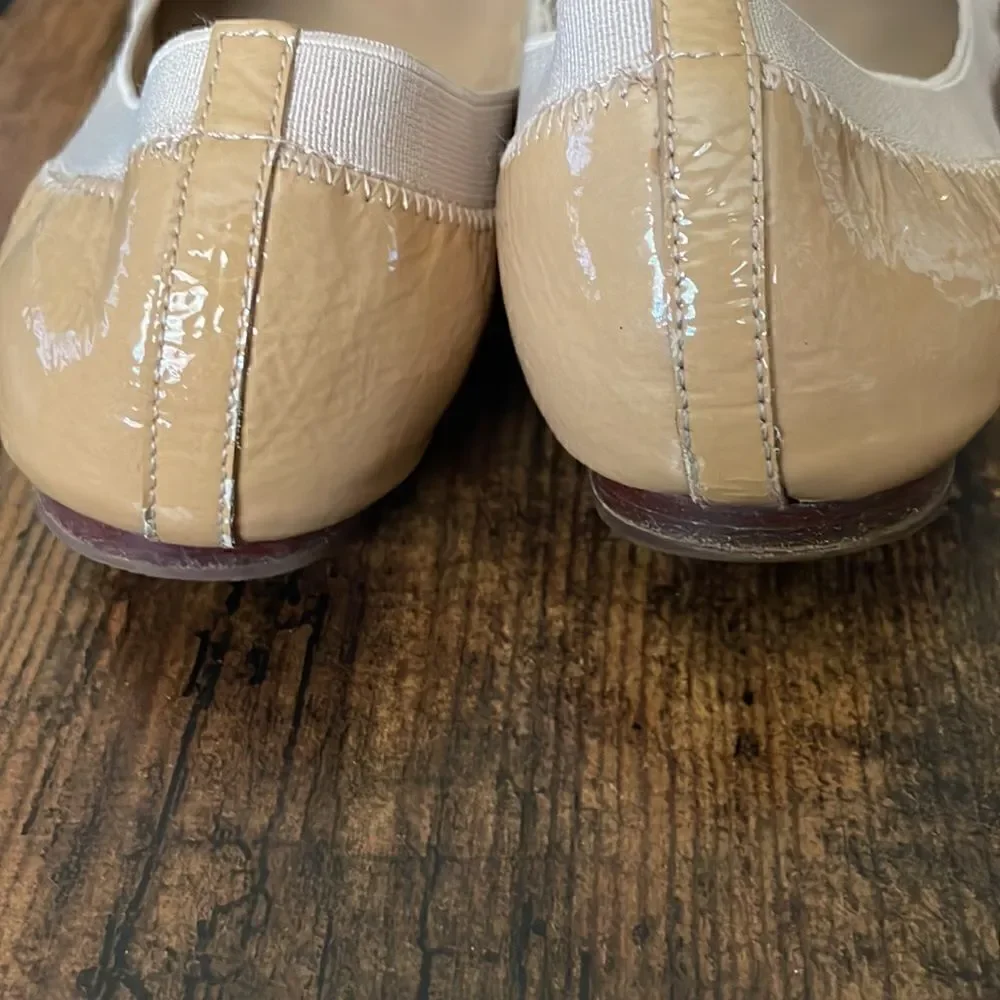 Tory Burch Nude Patent Caroline Ballet Flats Size 5